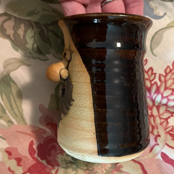 Vtg '74 PETER PETRIE Ugly-Face Pottery Mug Glazed Brown Bearded Man 3D Eye Nose - Picture 9 of 12